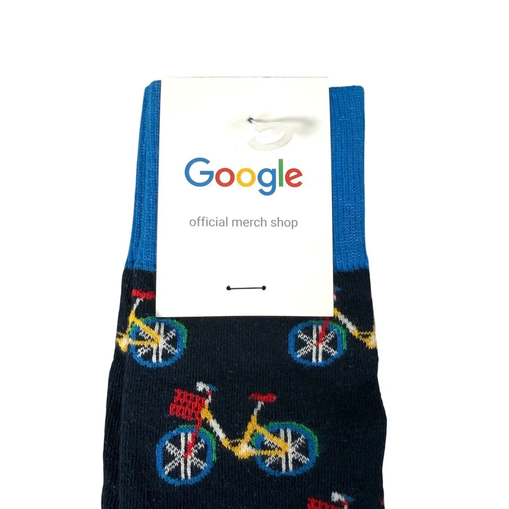 Google Official Merch Shop Bicycle Crew Socks Navy Blue Sock Club Made USA NEW